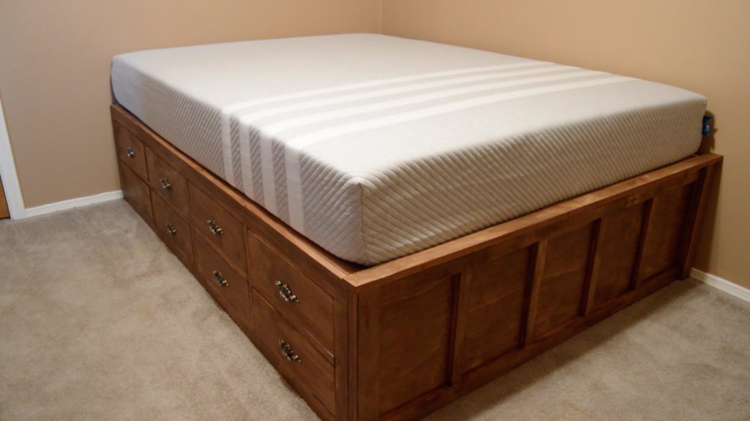 Diy Queen Bed Frame With Drawer Storage, Bed Frame With Storage Diy Plans