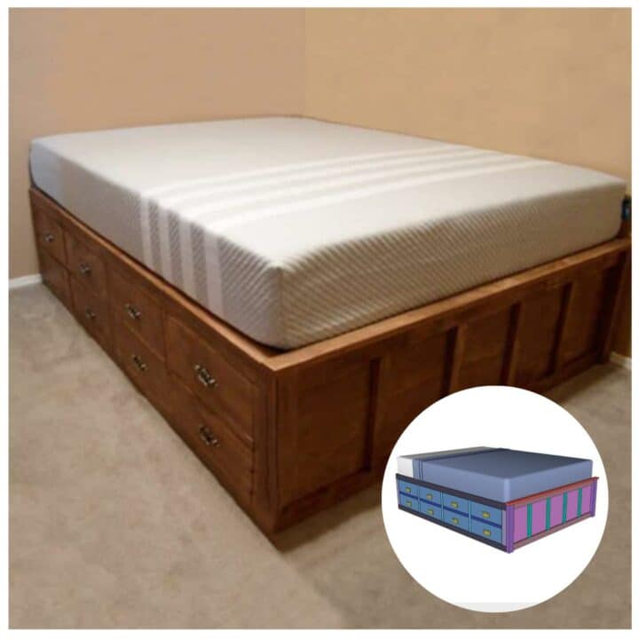 Queen Bed Frame With Storage Plans