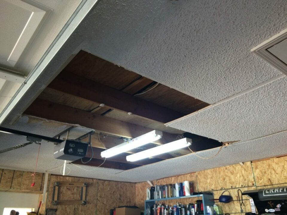 How To Do A Garage Ceiling Overhaul | Drywall To Plywood 1 garage ceiling