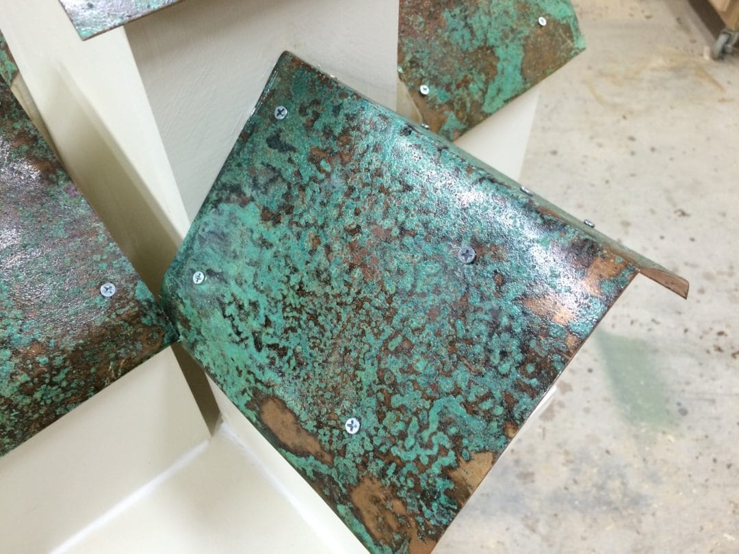 copper.colored patina aluminum