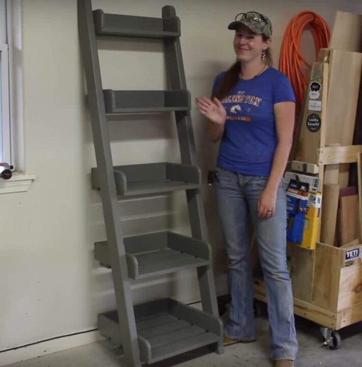 Limited Tools Ladder Shelf Plans