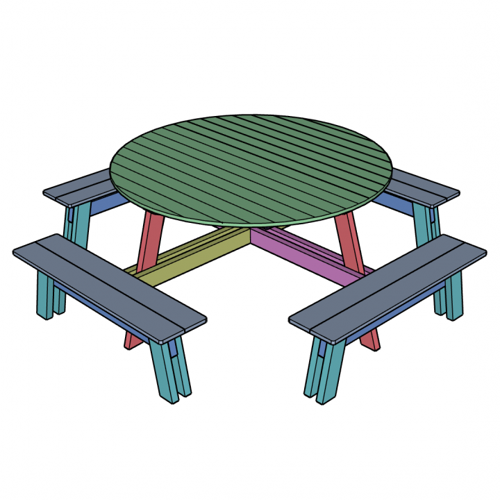 Round Picnic Table Plans Wilker Do S, How To Build A Round Picnic Table And Benches