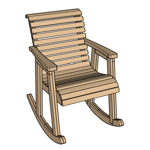 Wooden Rocking Chair Left
