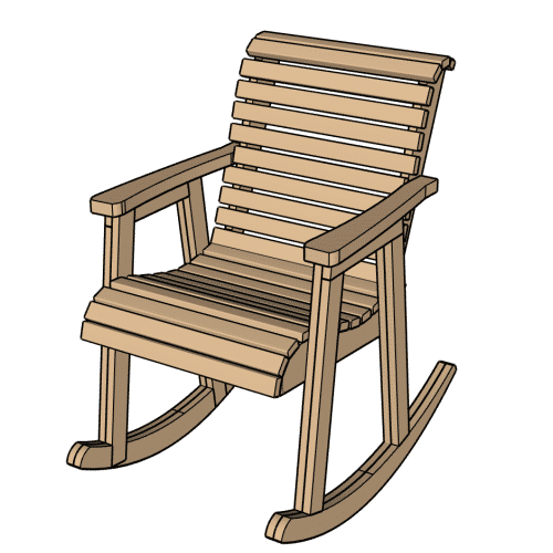 Wooden Rocking Chair Right