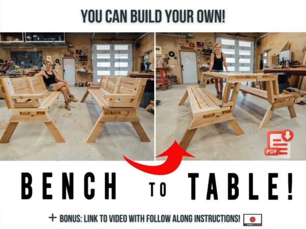 How to build bench to picnic table