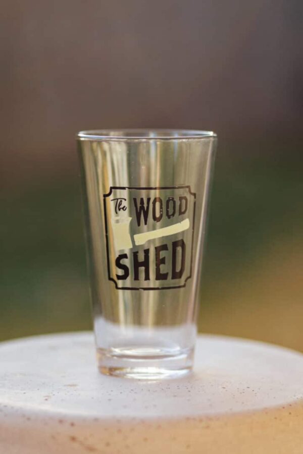 the wood shed pint glasses