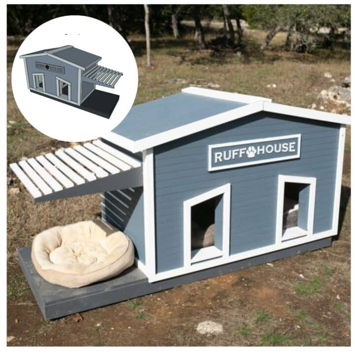 Double Doghouse Plans (Dog Duplex)