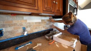 How to Add Subway Tile Backsplash To Drywall | For $100!
