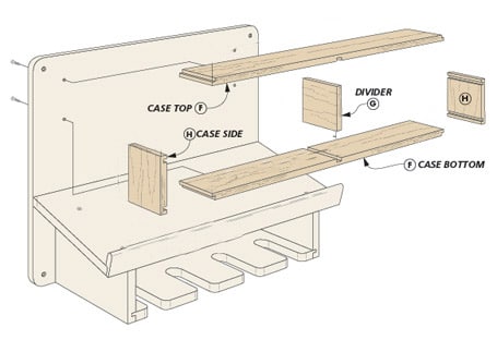 woodsmith cordless drill charging station plans diagram