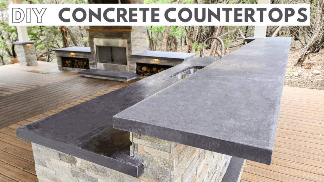 Concrete Countertops How To Pour In, Diy Outdoor Kitchen Concrete Countertops