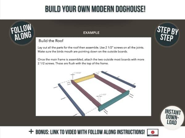 wooden modern doghouse blueprints