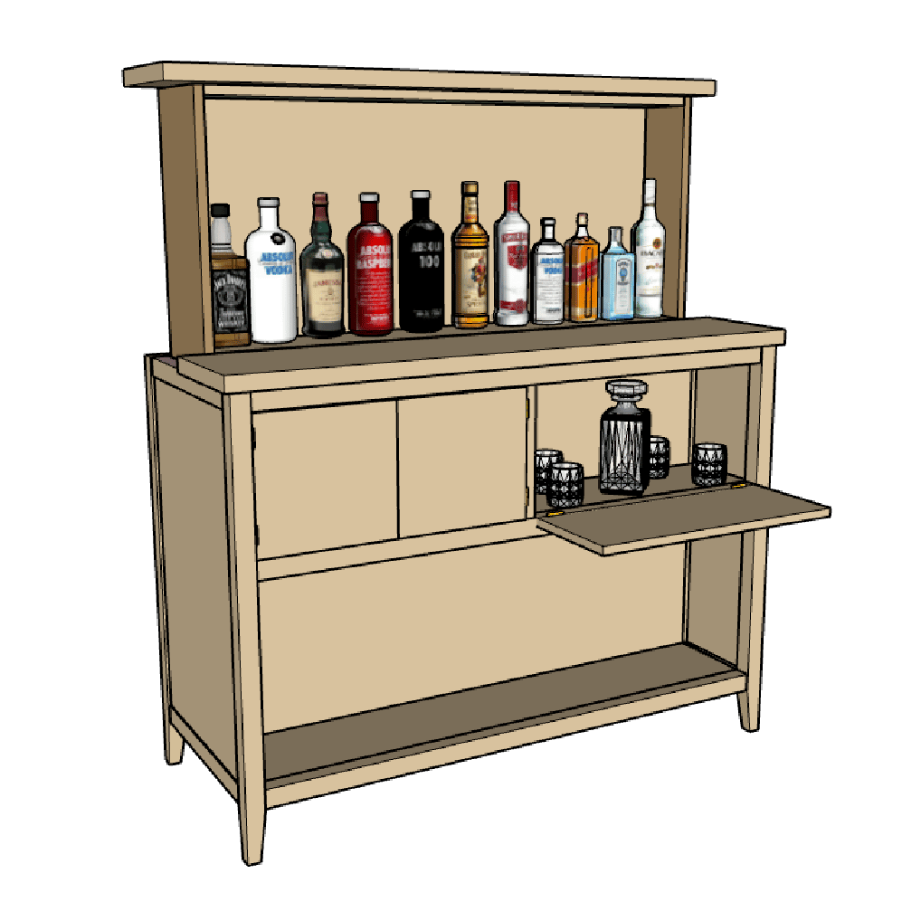 DIY Wine Bar With Wine Cooler Cabinet Build Plans PDF Instant Download 