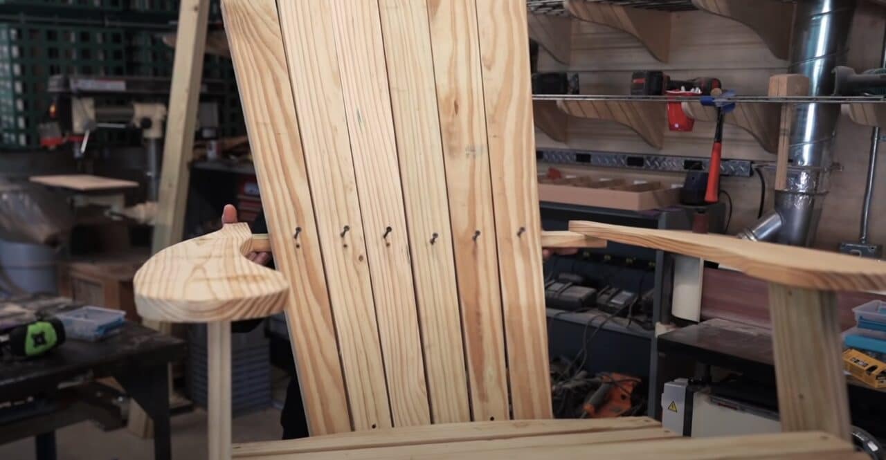 Attaching the arms to your DIY Adirondack Rocking Chair