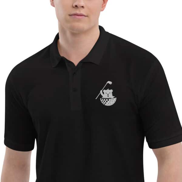 premium polo shirt black zoomed in 6623d1e465b7f