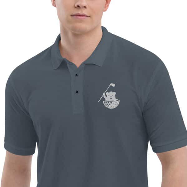 premium polo shirt steel grey zoomed in 6623d1e4663e9