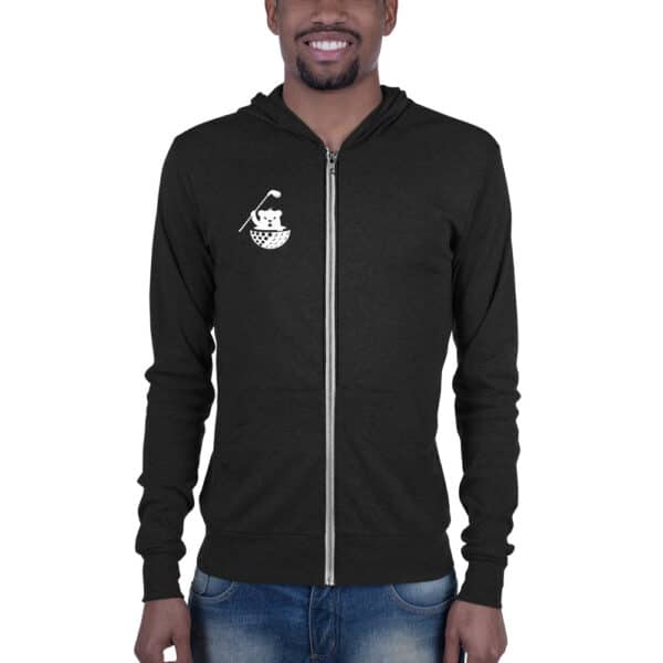 unisex lightweight zip hoodie charcoal black triblend front 6623d15f51956