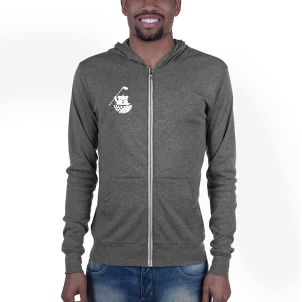 unisex lightweight zip hoodie grey triblend front 6623d15f52ecf