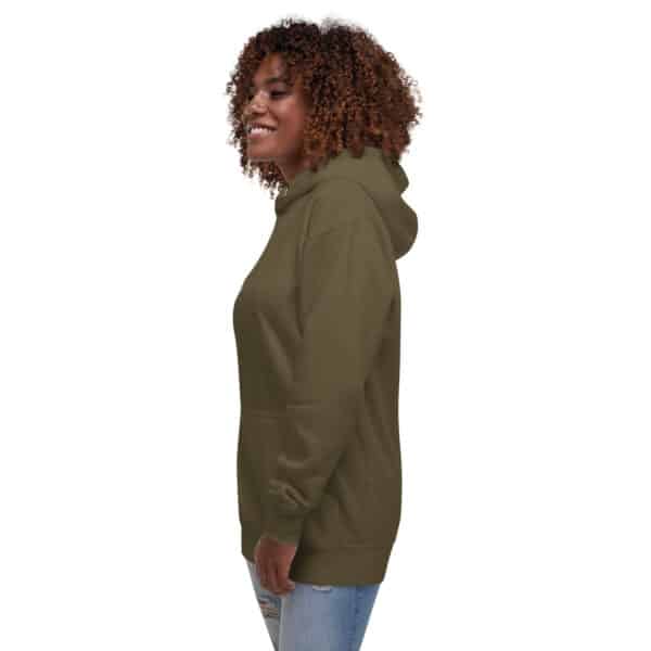 unisex premium hoodie military green left front 6623d04cc5005