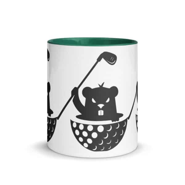 white ceramic mug with color inside dark green 11 oz front 6623d2bce206c