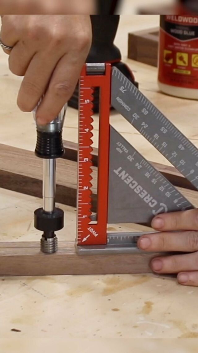 When trying to get a hole or threads in straight, a tip is to use a speed square to align yourself. PS: This  @crescent_tool speed square makes a great stocking stuffer! #crescenttools #crescent #tipsandtricks #stockingstuffers #themoreyouknow #tips #protips #tools #protools